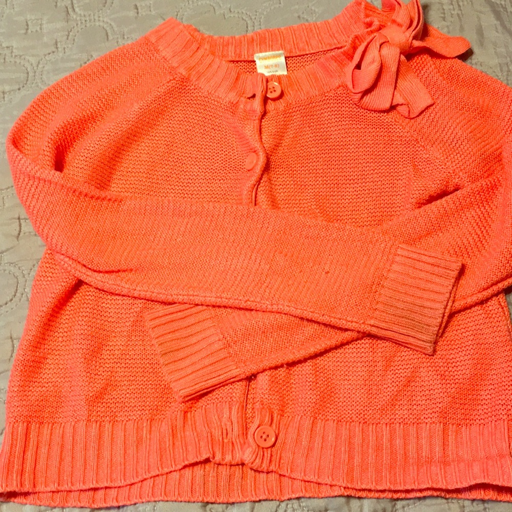 Adorable Coral Button Down Sweater, size 7/8
